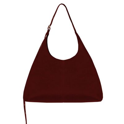 Bolso hobo grande burdeos con correa ajustable – Bela