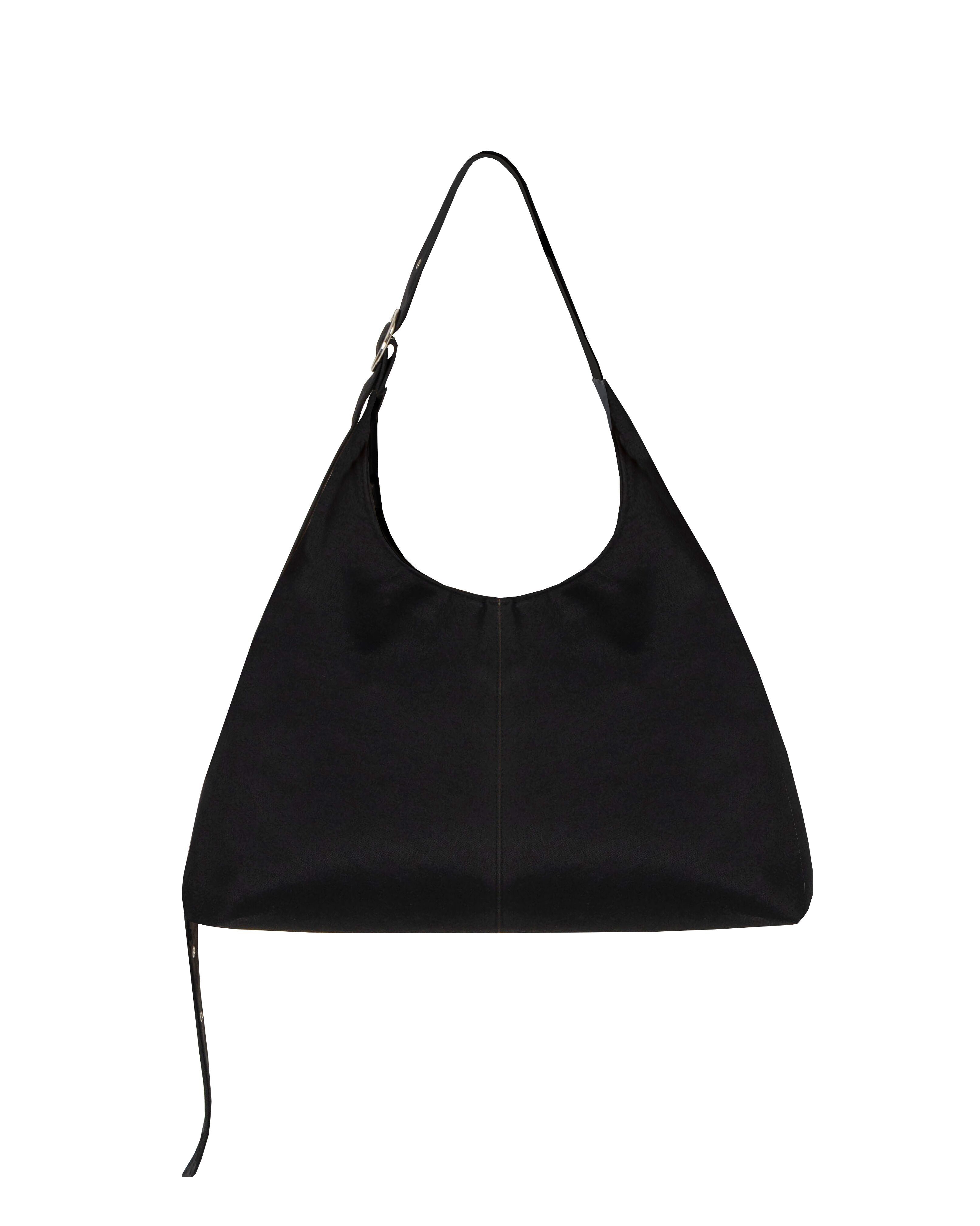 Bolso hobo grande negro con correa ajustable – Bela