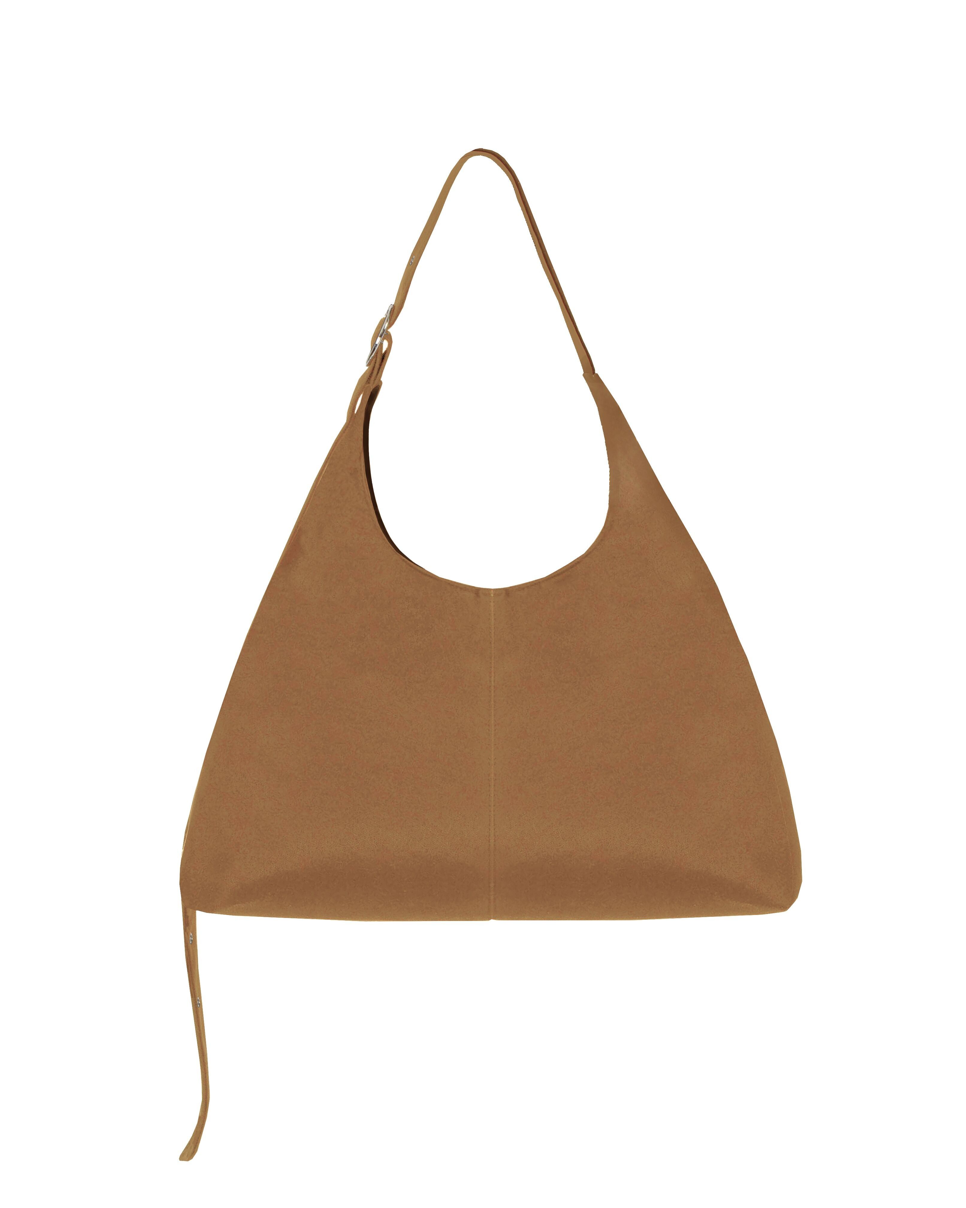 Borsa hobo grande color tortora con tracolla regolabile – Bela