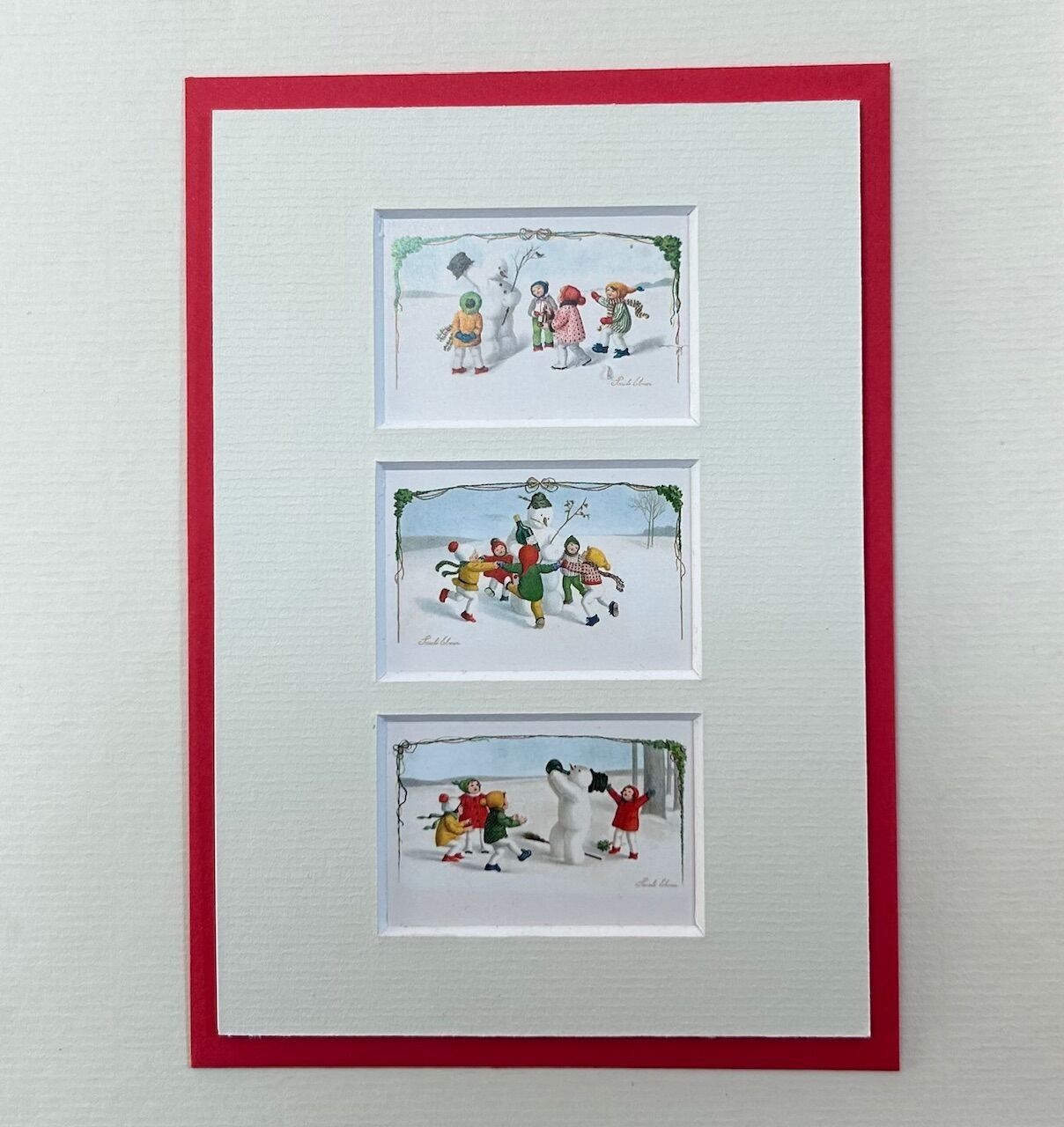 Weihnachts-Passepartoutkarte - Der Schneemann