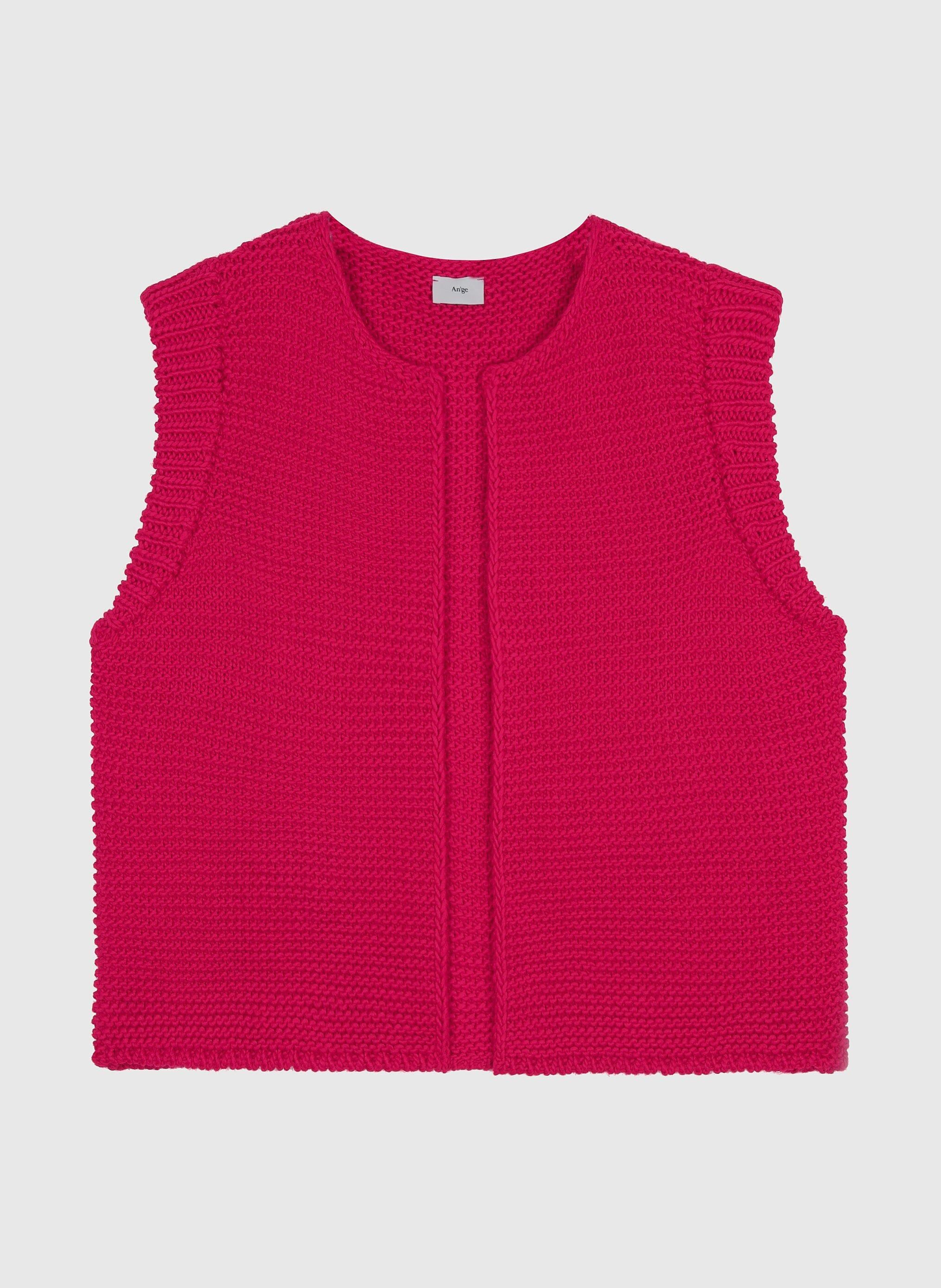 Cardigan senza maniche fucsia LEGRINGOU