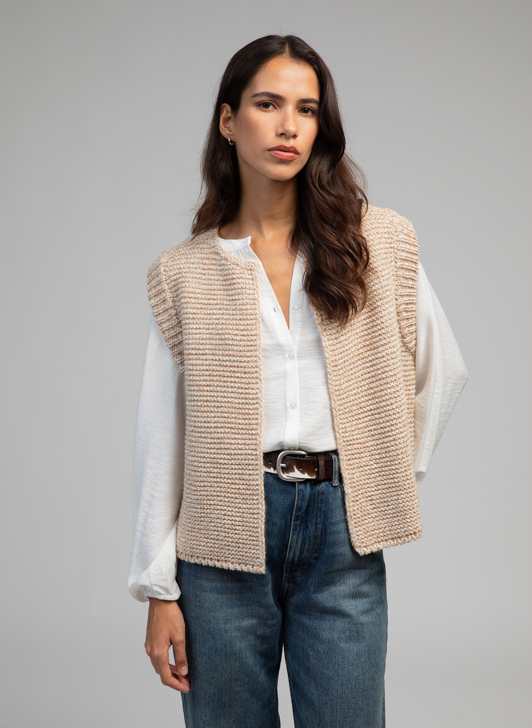 Cardigan beige senza maniche LEGRINGOU CH