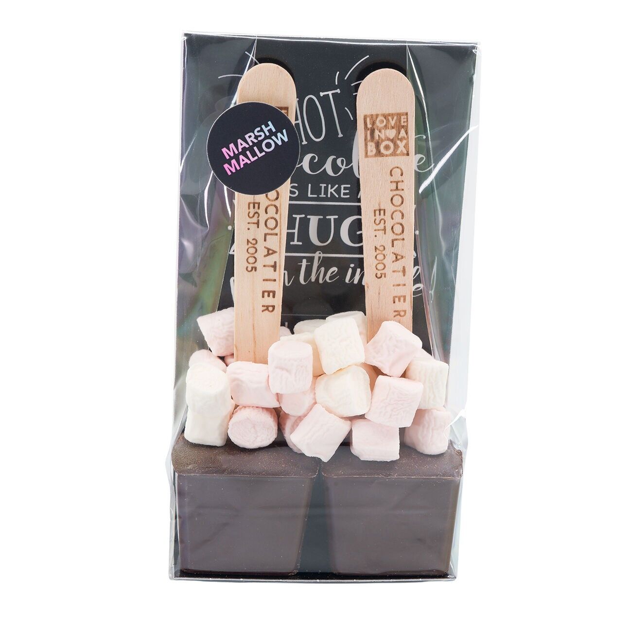 Cucchiai di cioccolata calda Marshmallow al cioccolato fondente - cucchiai di cioccolato fondente con marshmallow