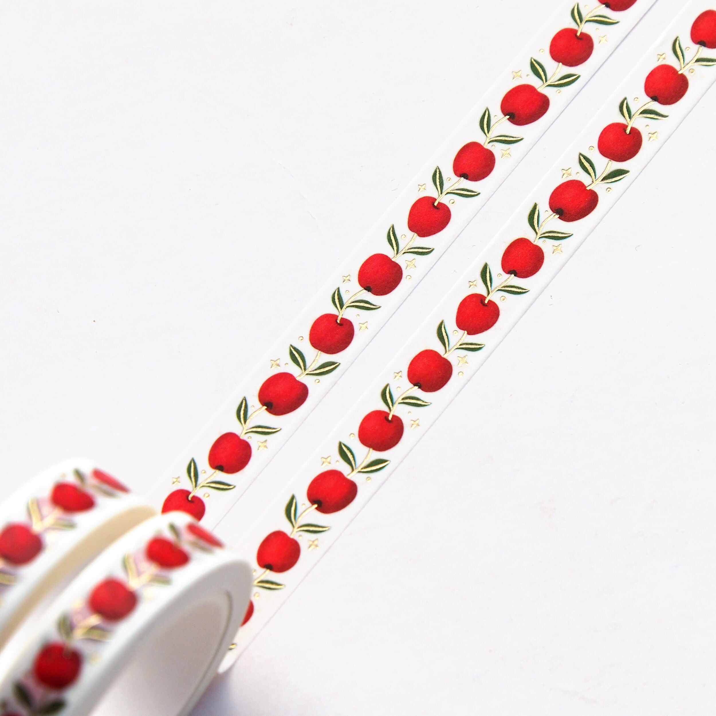 Goldenes Washi-Tape mit Apfelranken