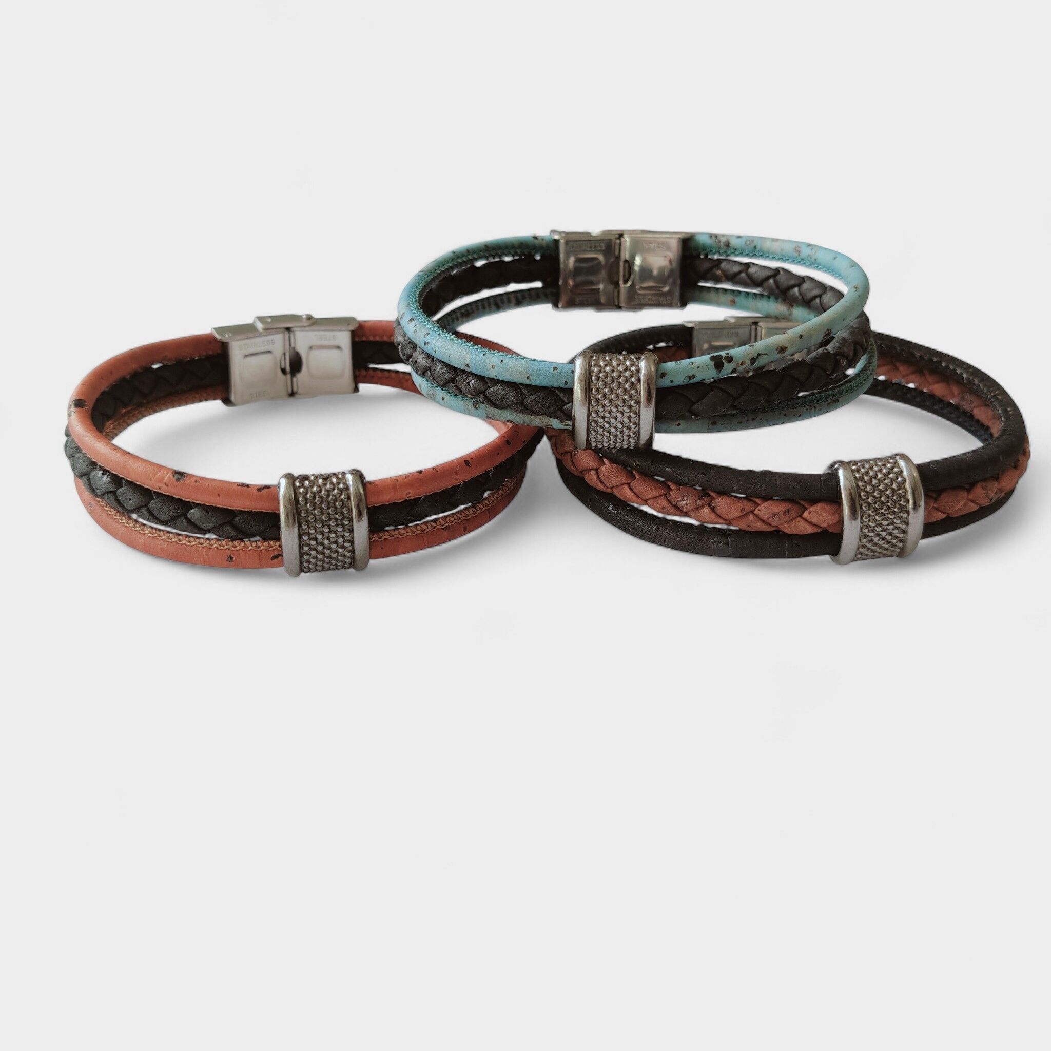 Bracciale da uomo in sughero intrecciato - Fabien