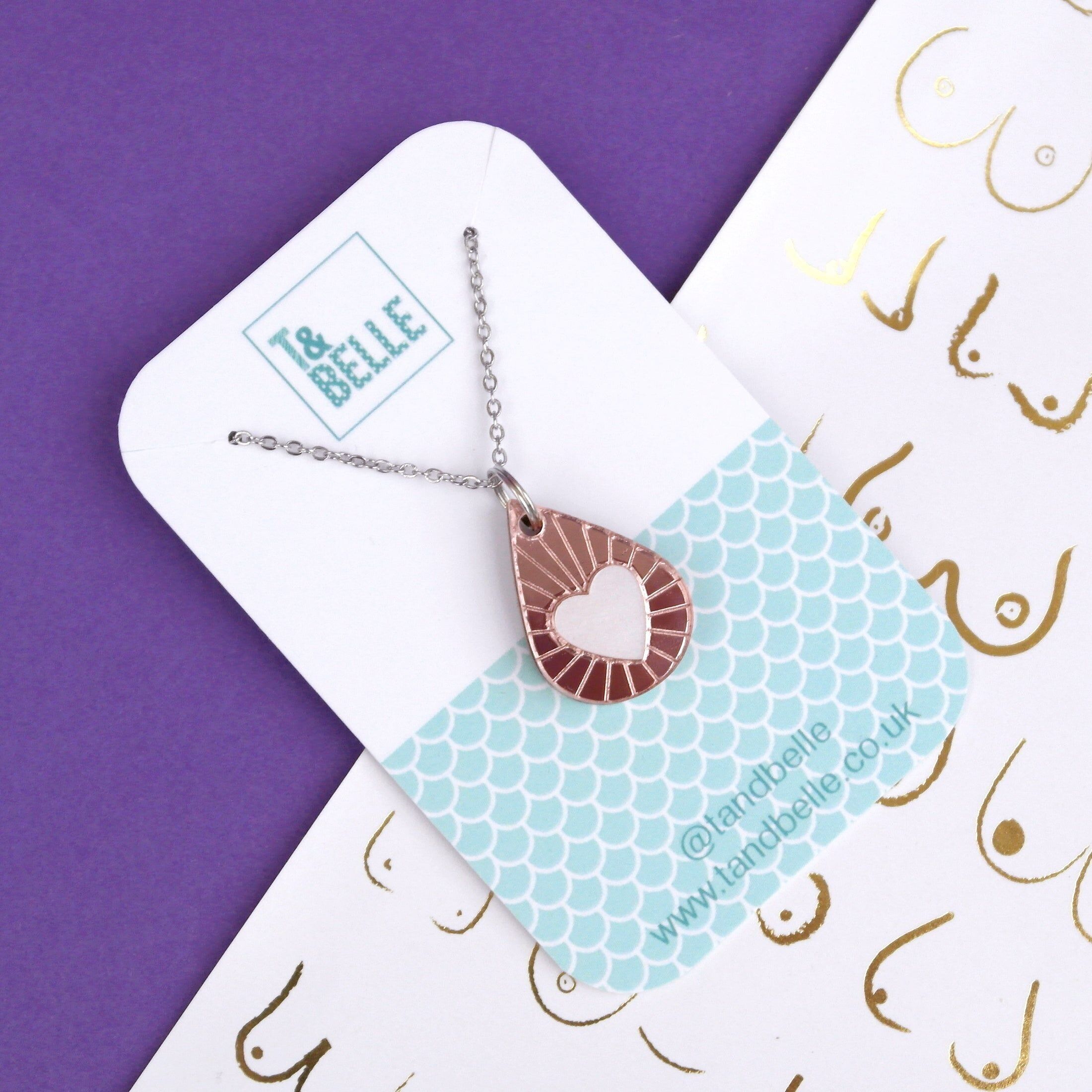 Collier souvenir d'allaitement en forme de goutte d'or liquide - Acrylique découpé au laser