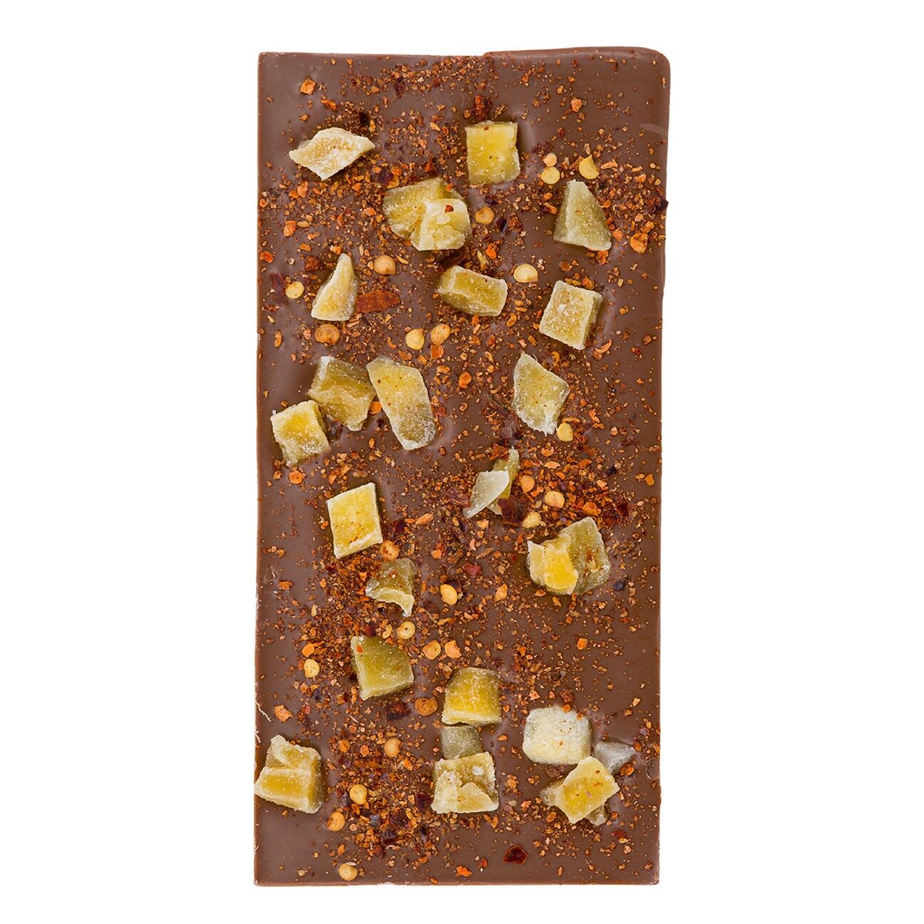 Chocolate Bar mango & chilli - handmade milk chocolate bar with mango and chili flakes