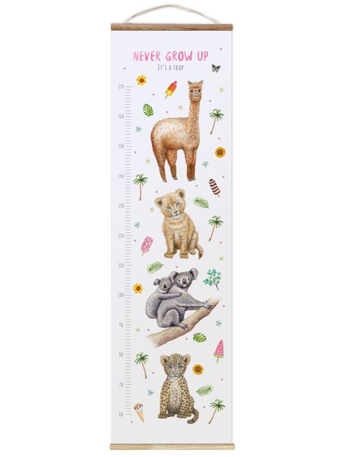 Kids Growth chart tropical pink