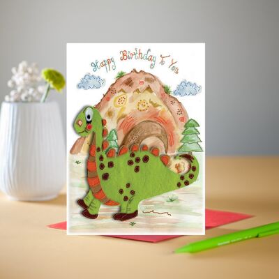 Dexter The Dinosaur Greetings Card