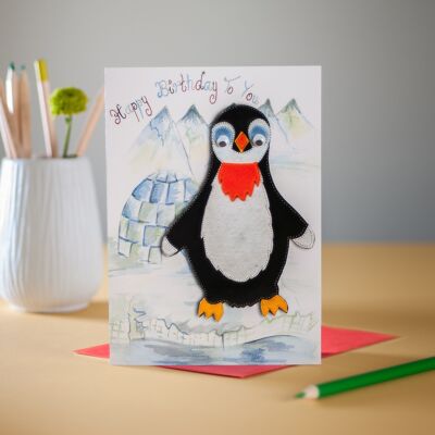 Tarjeta de felicitación de Pedro el Pingüino