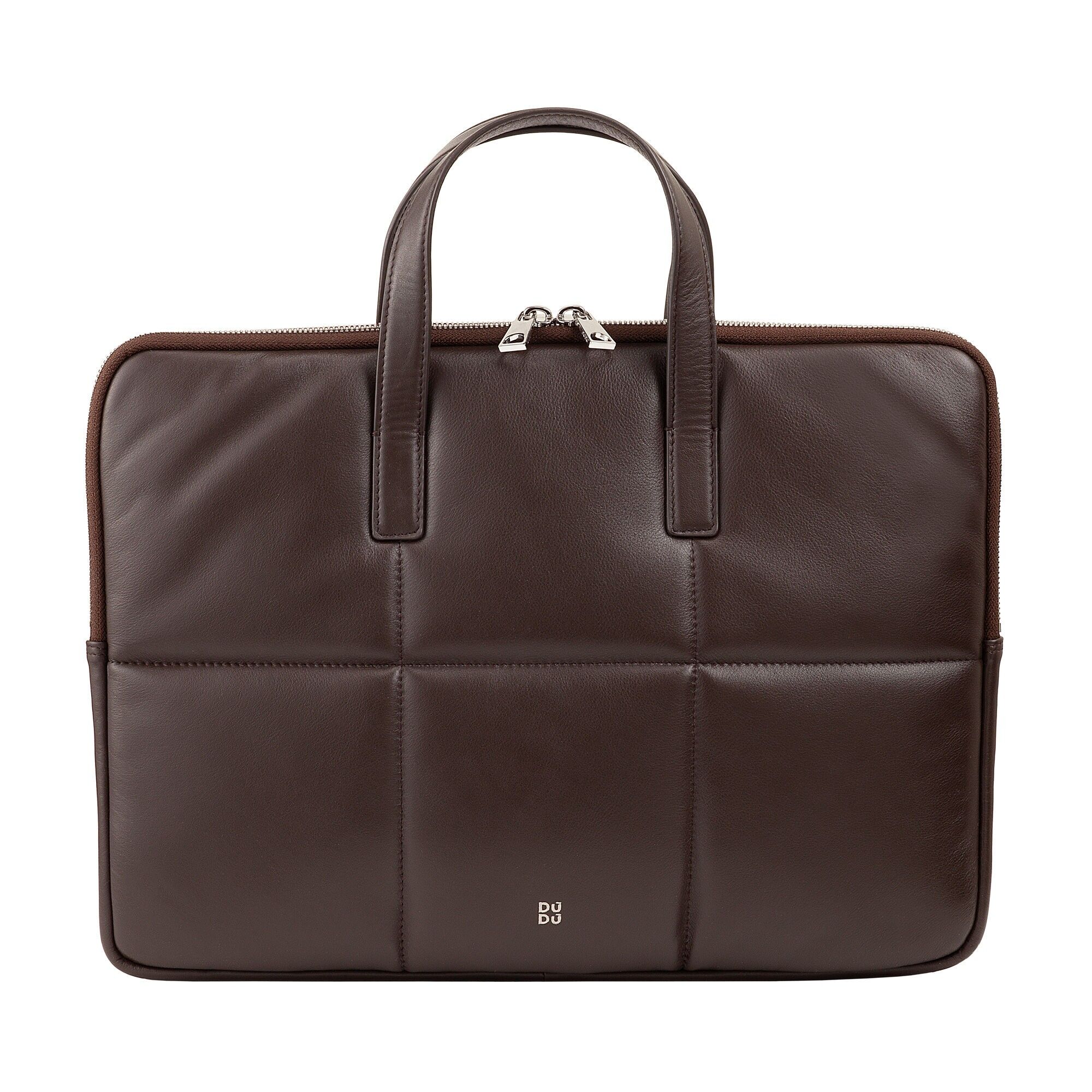 Borsa a tracolla trapuntata in pelle Dudu Puffy per donna, marrone caffè