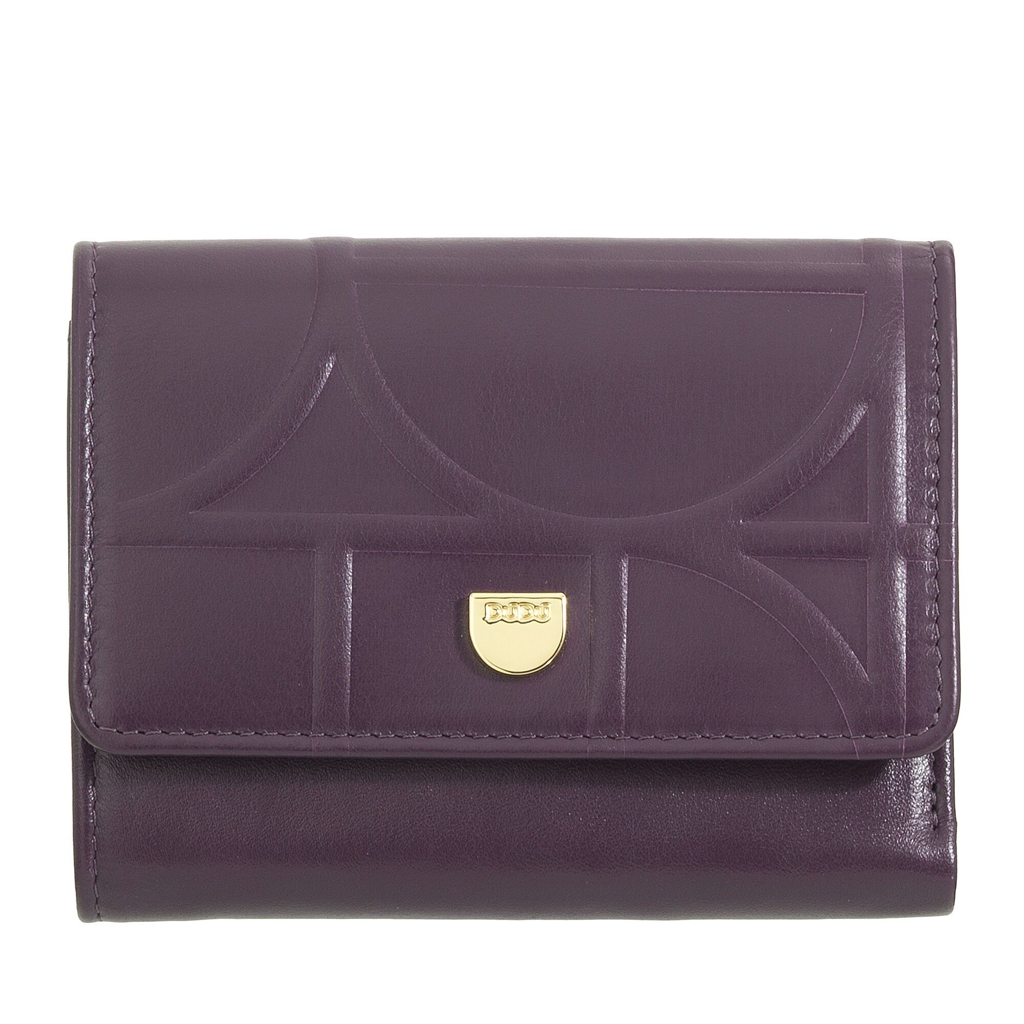Portafoglio piccolo in pelle Dudu per donna Viola scuro
