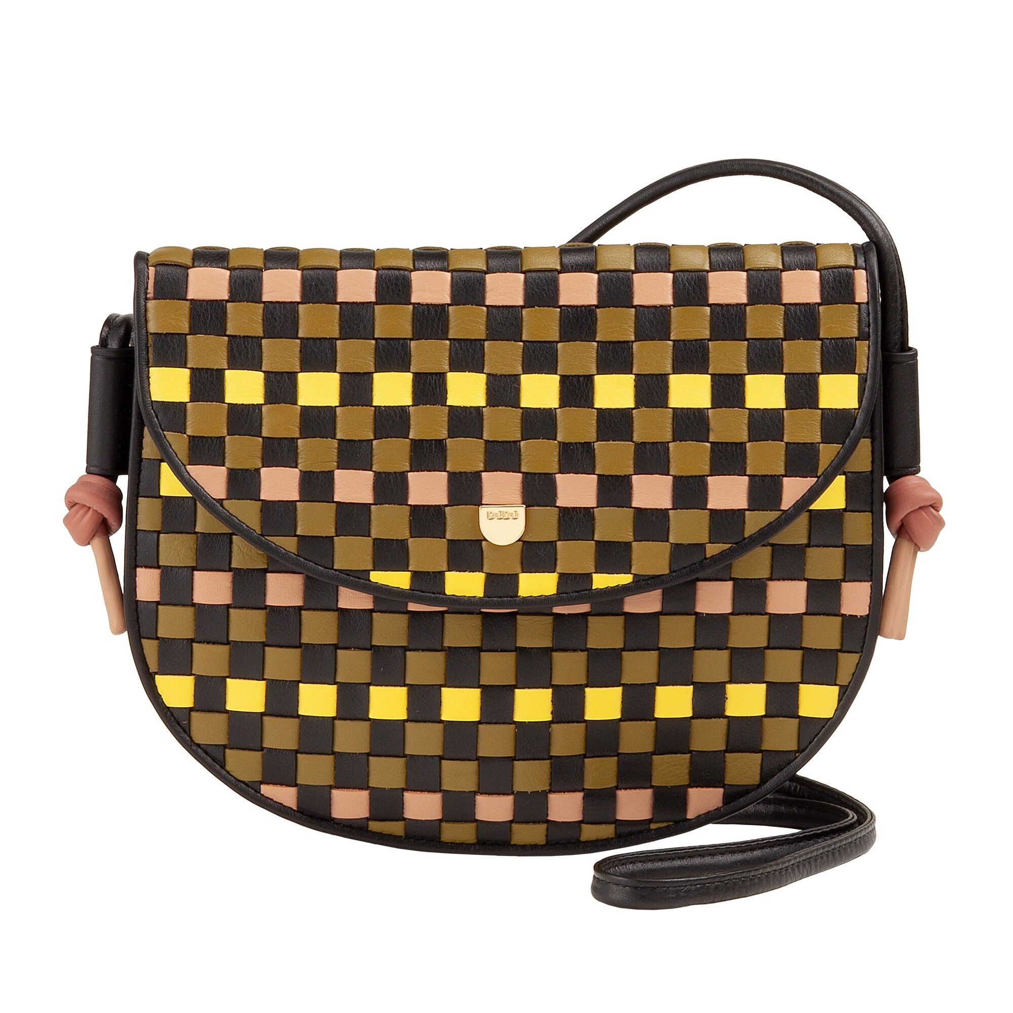 Borsa a tracolla Dudu Medium da donna in pelle intrecciata multicolore