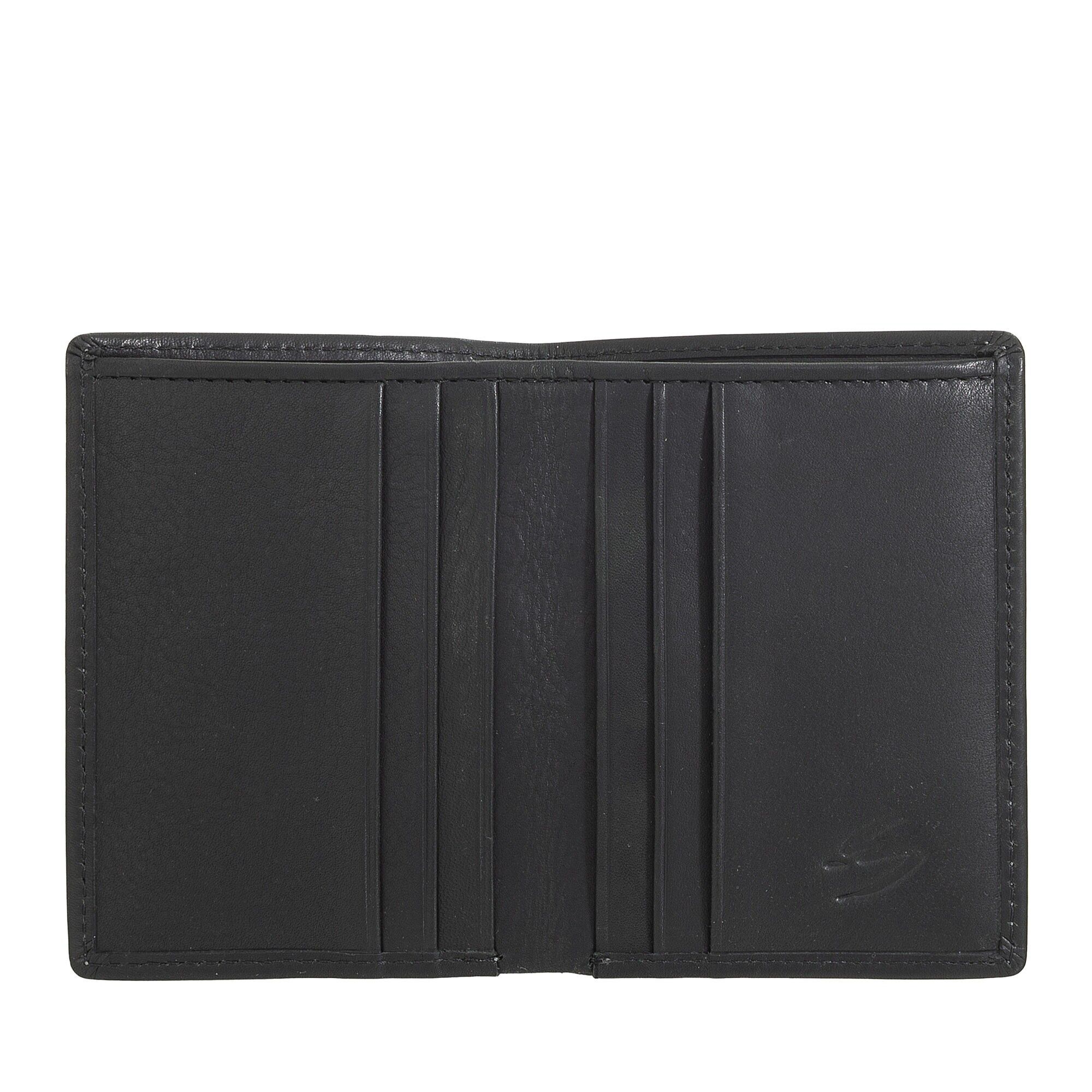 Portafoglio piccolo in pelle da uomo Nuvola Pelle Bifold Nero