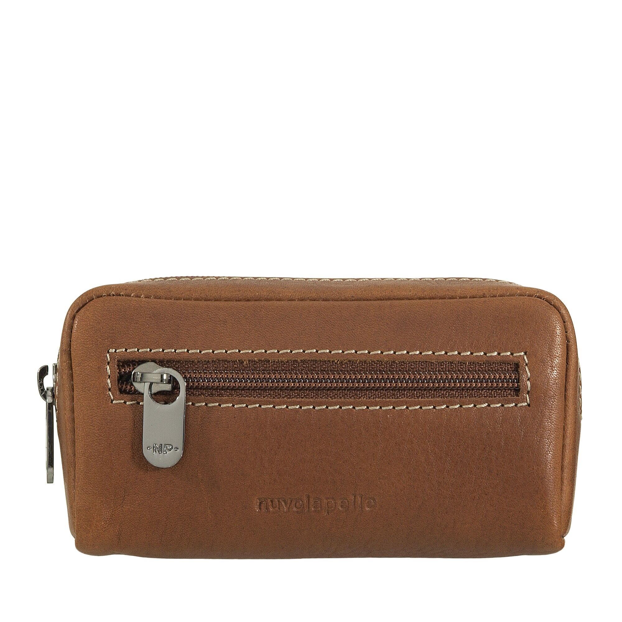 Nuvola Pelle Portachiavi Portamonete con Cerniera Marrone