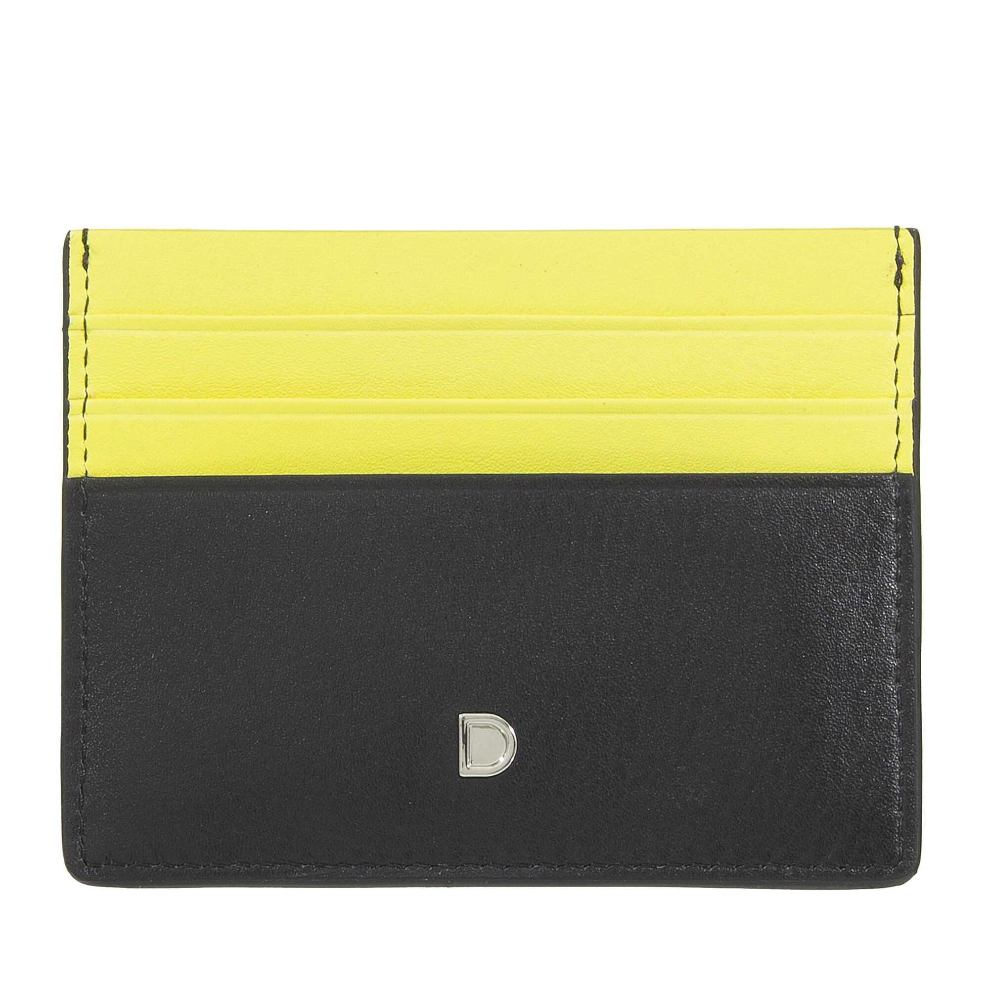 Porta carte di credito piccolo Dudu Nero_giallo brillante