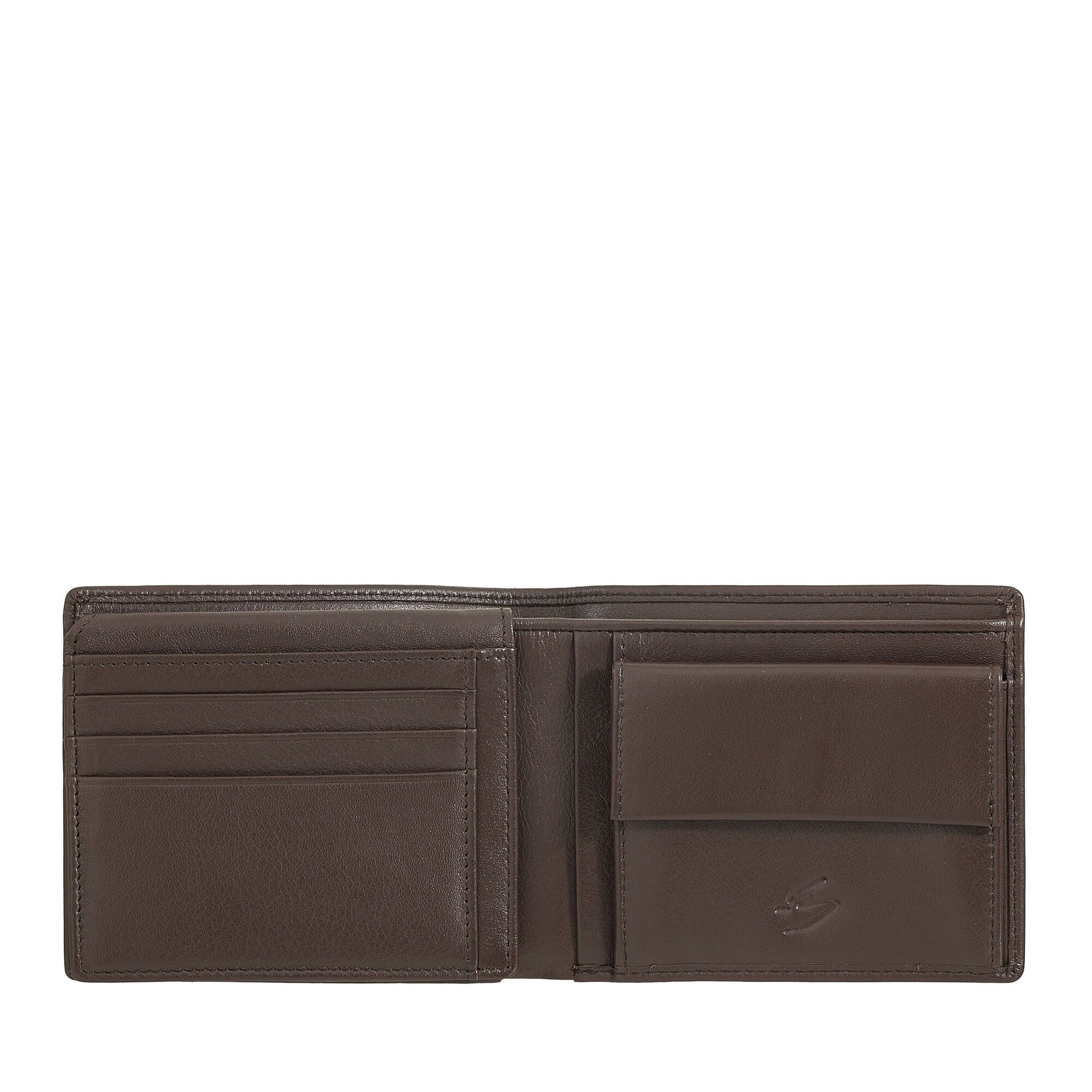 Portafoglio classico in pelle da uomo Nuvola Pelle con portamonete Marrone