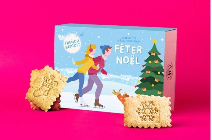 Coffret de biscuits personnalisés de Noël