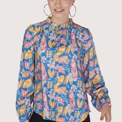 Madeline Floral Tie-Knot Blouse