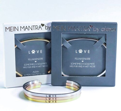 MANTRAARMREIF - LOVE (Pfote statt O)