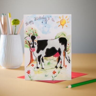 Tarjeta de felicitación de Clarissa la vaca