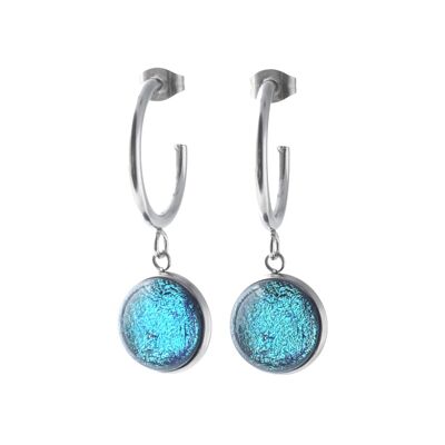 Aquatic blue Diva hoop earrings