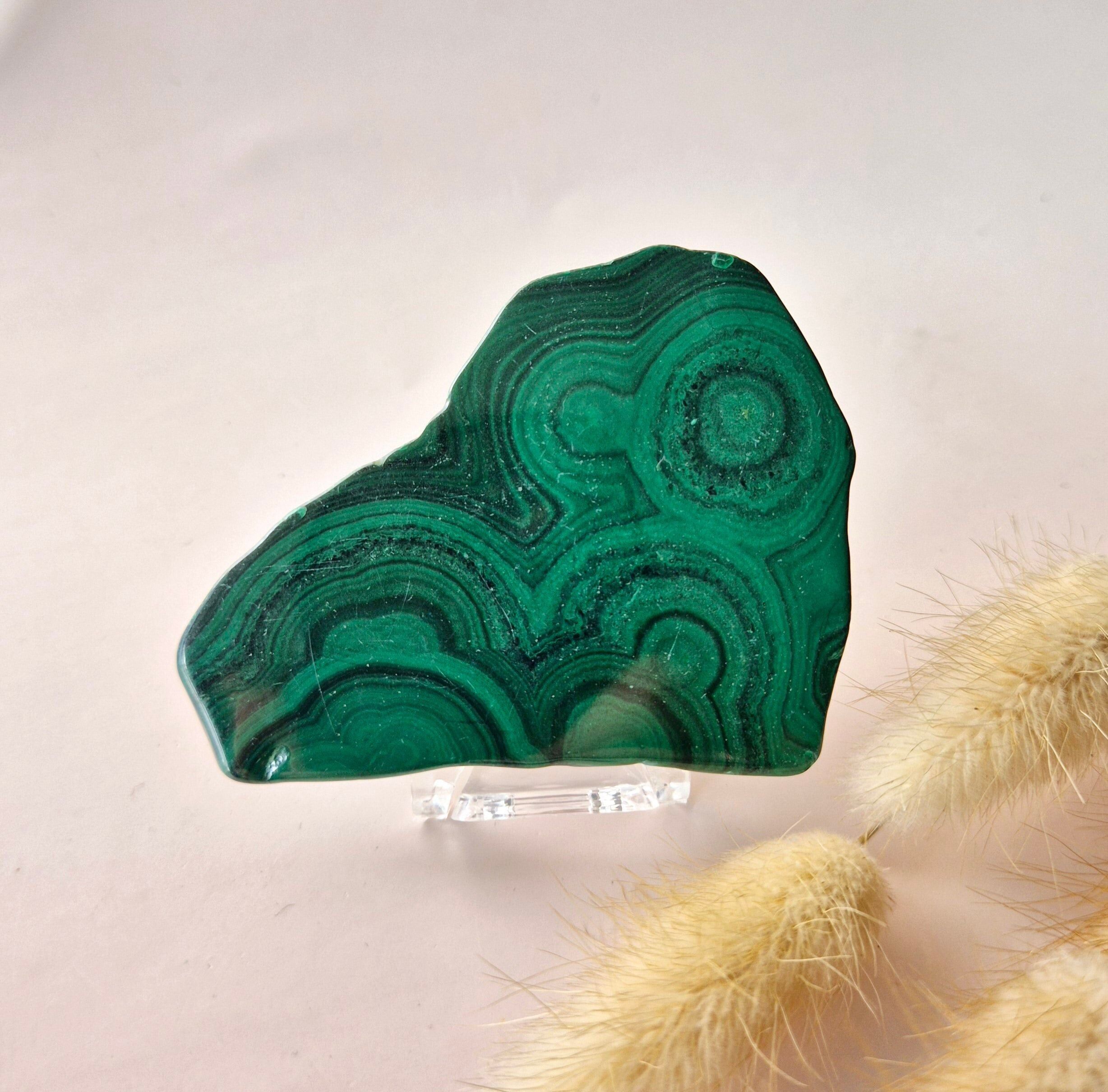 Disque de malachite sur support n° 17 35 g