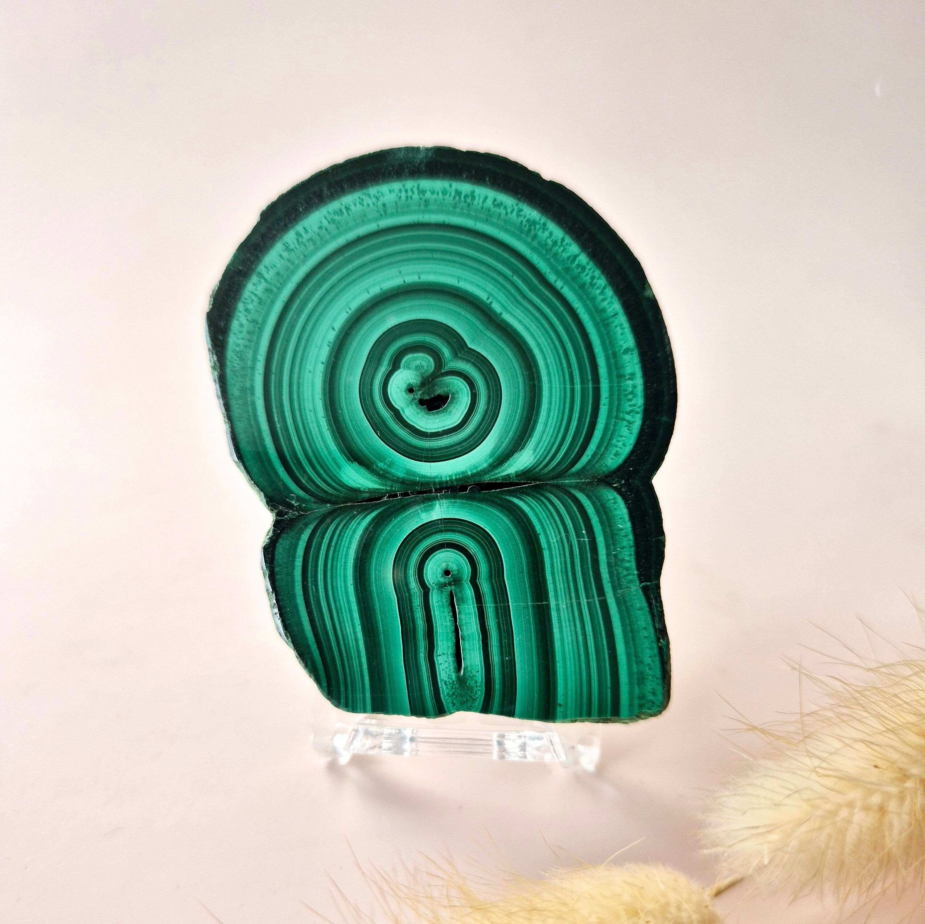 Disco de malaquita con soporte n.° 15, 45 g