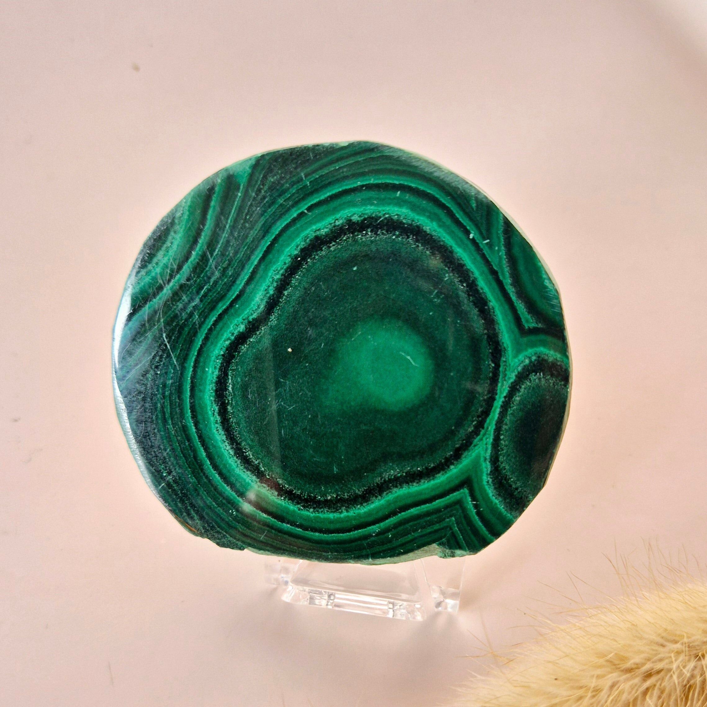 Disque de malachite sur support n° 18 76 g