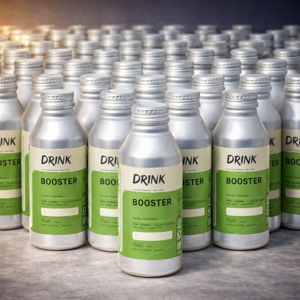 20% REDUCTION - Drink Waters Booster - 470ml - Bouteille Aluminium - 48 Bouteilles