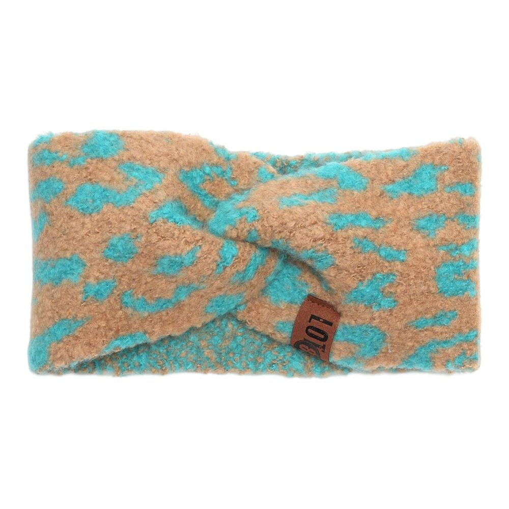 Cerchietto Pip Leopard Turchese