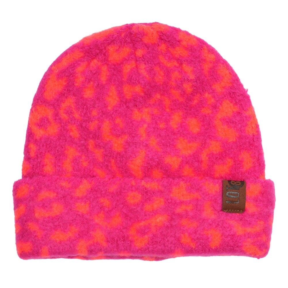 Beanie Suus Leopard Fucsia