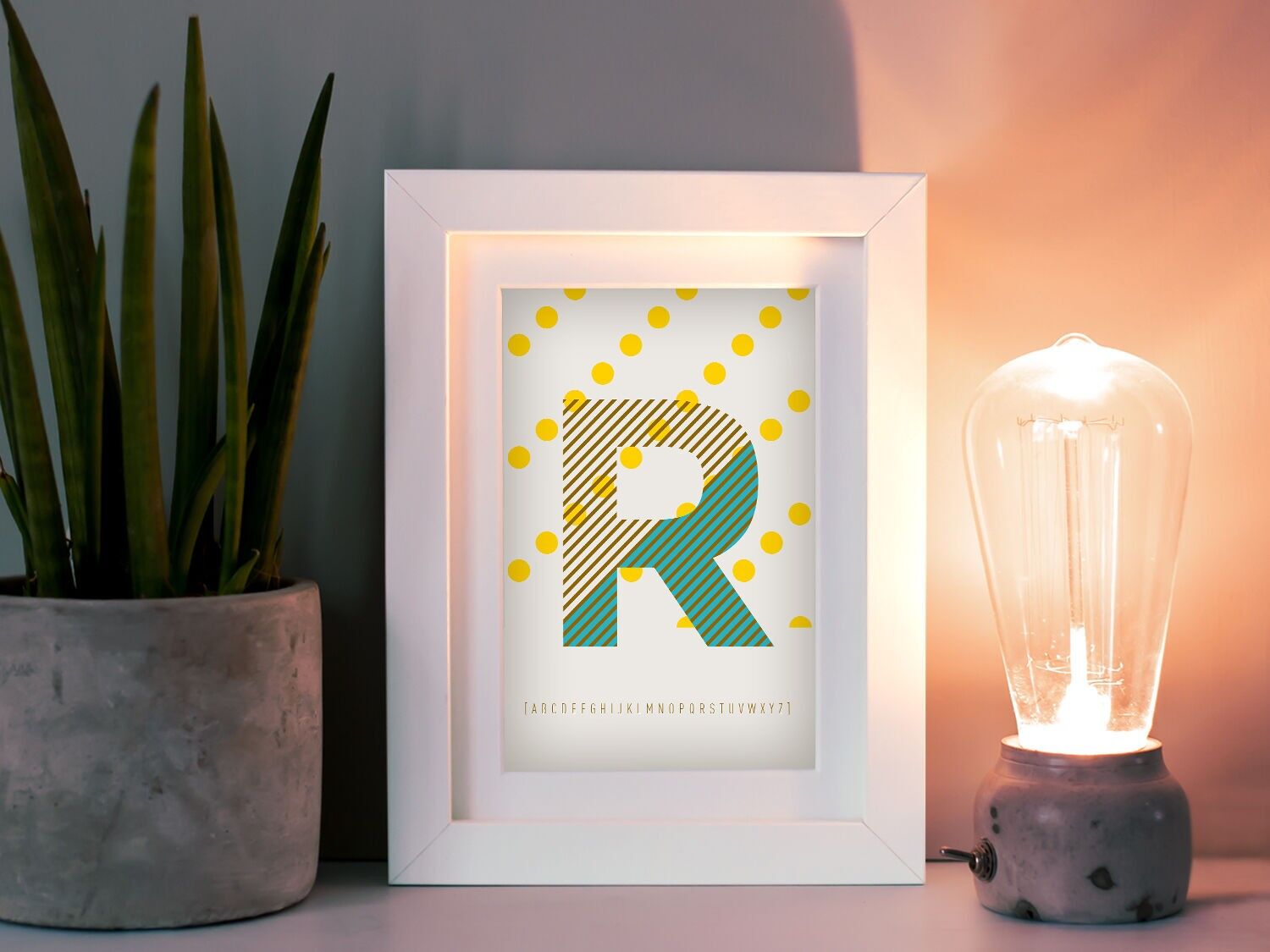 Postkarte - Initial R