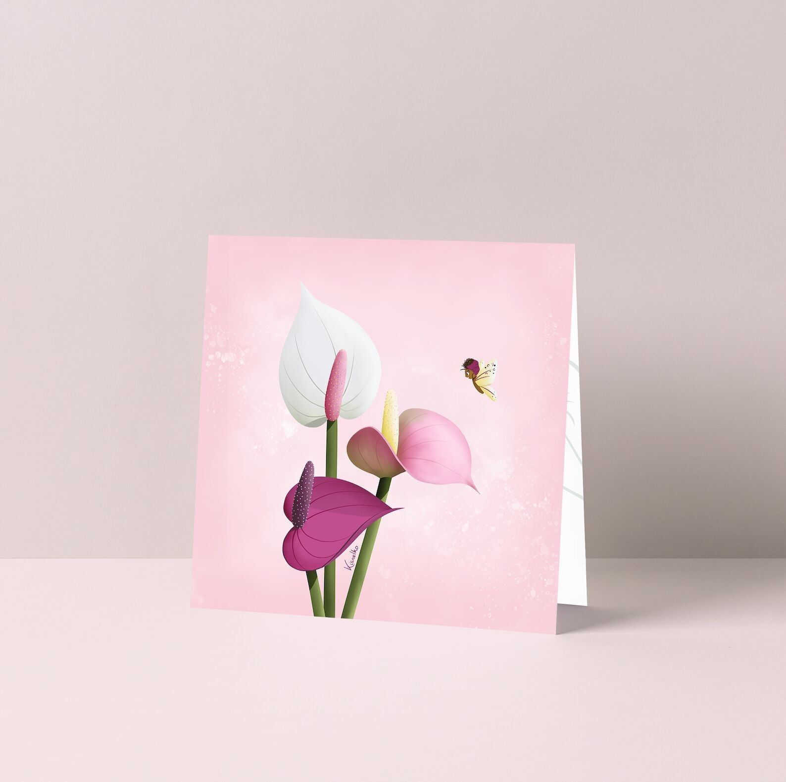 Carte de vœux - Anthurium