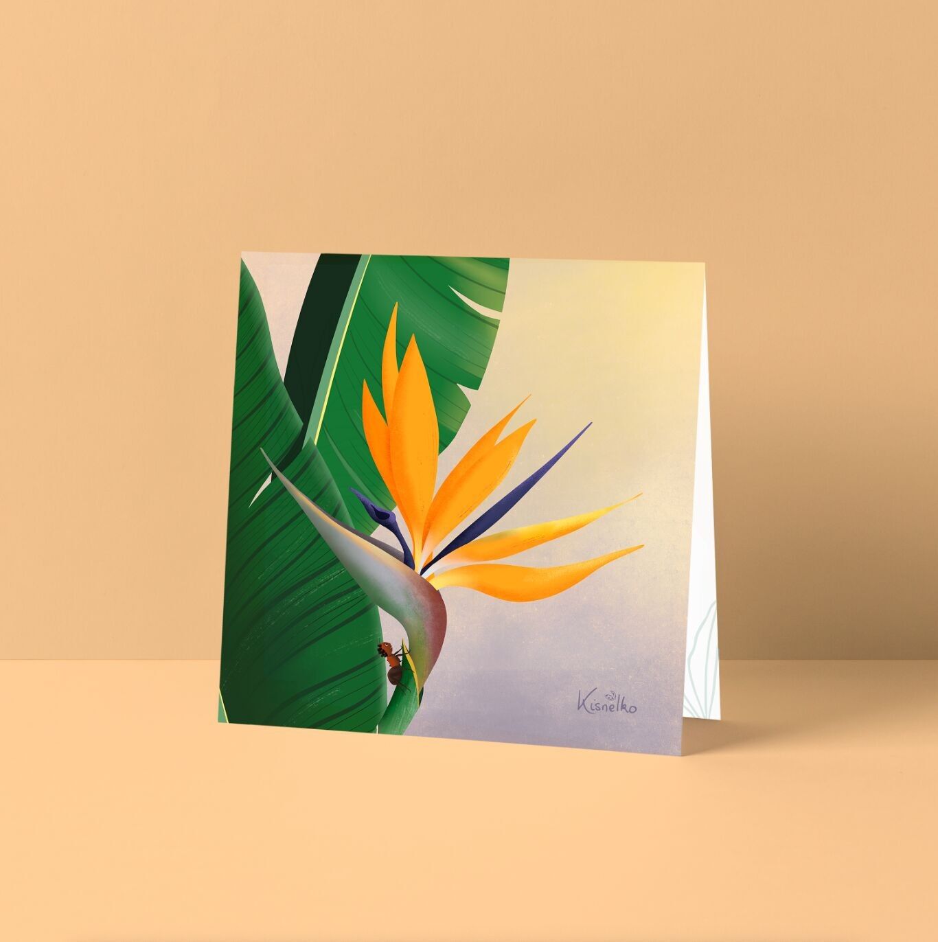 Carte de voeux - Oiseau du paradis