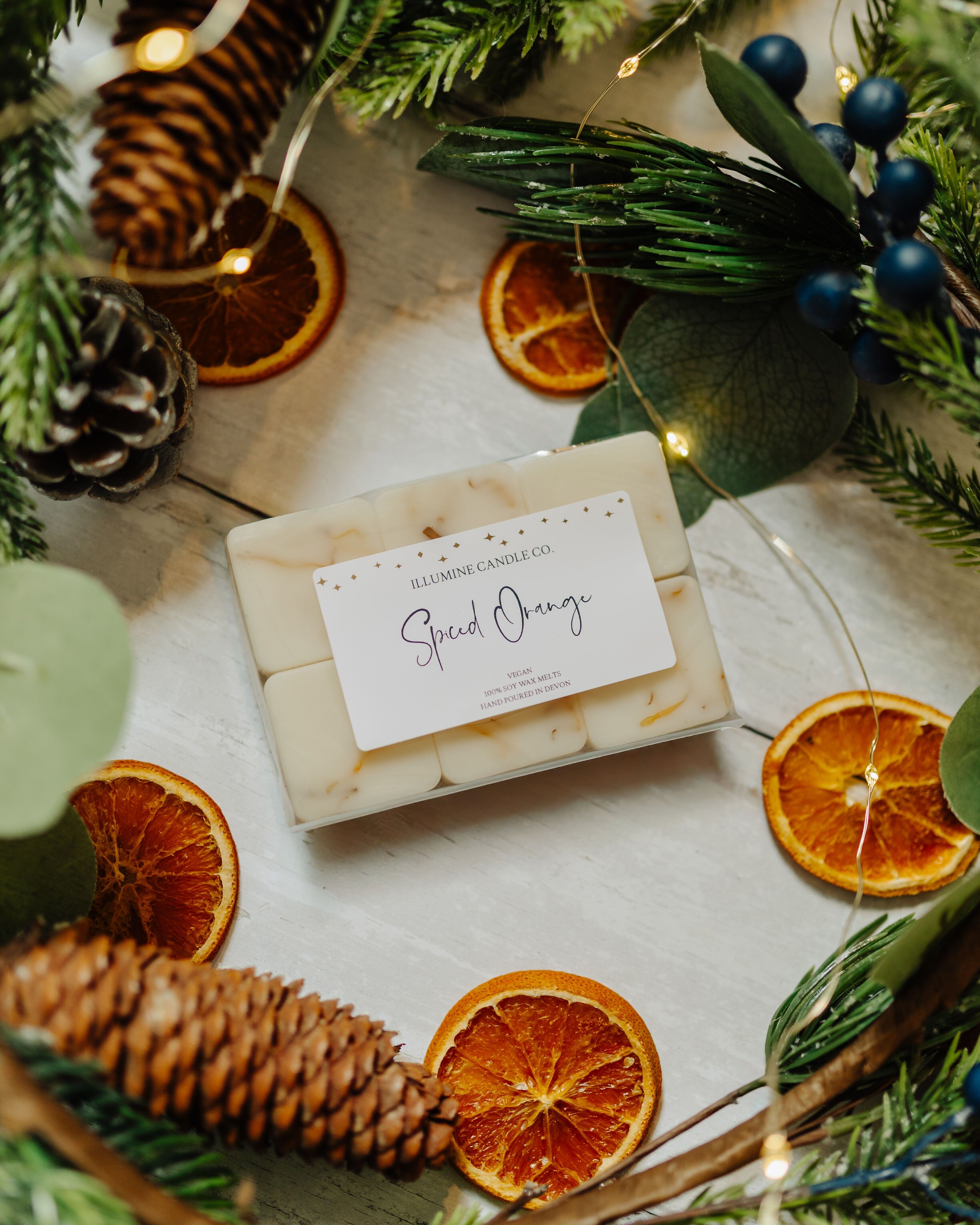 Cera de soja naranja con especias derretidas