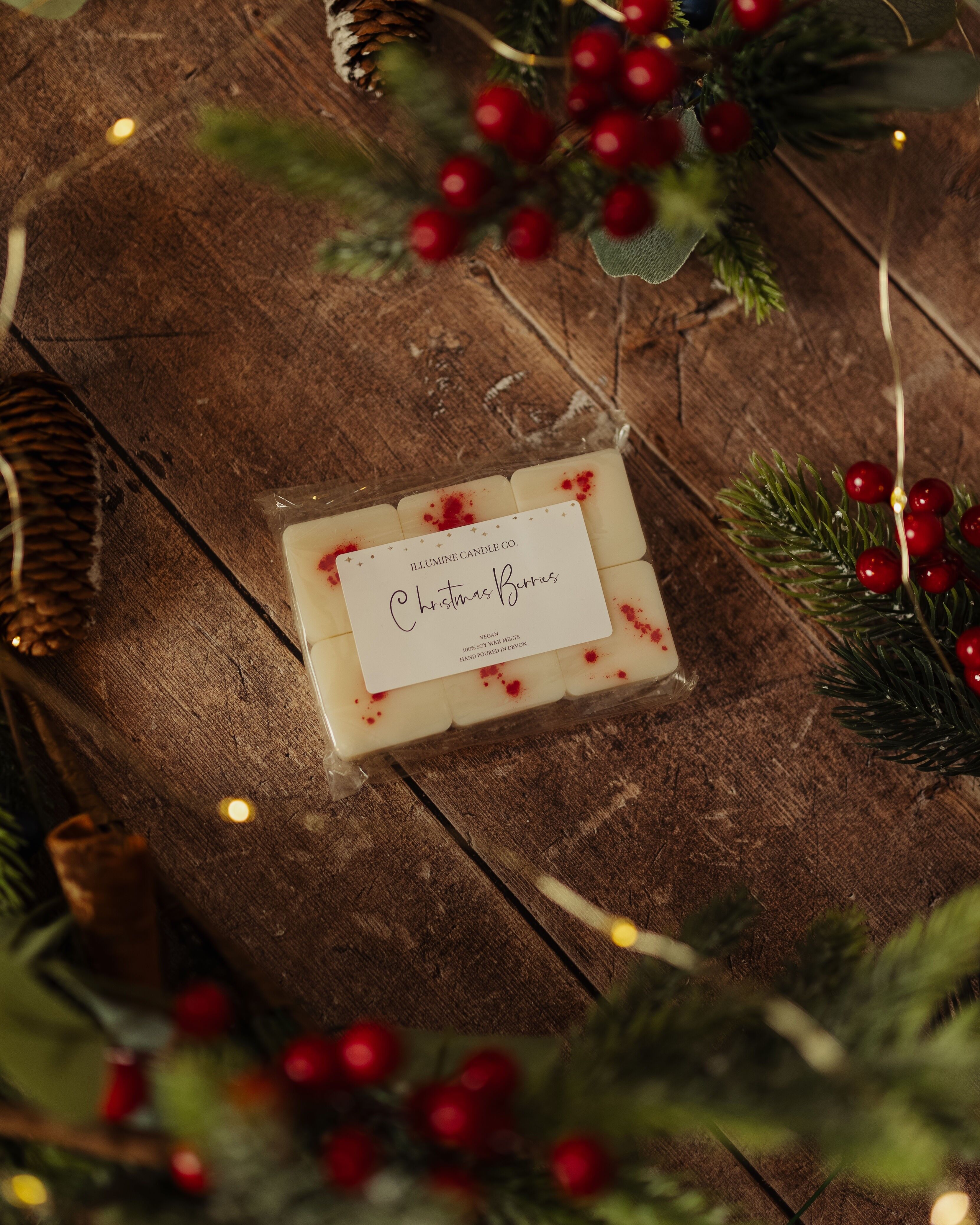 Cera di soia fondente alle bacche di Natale