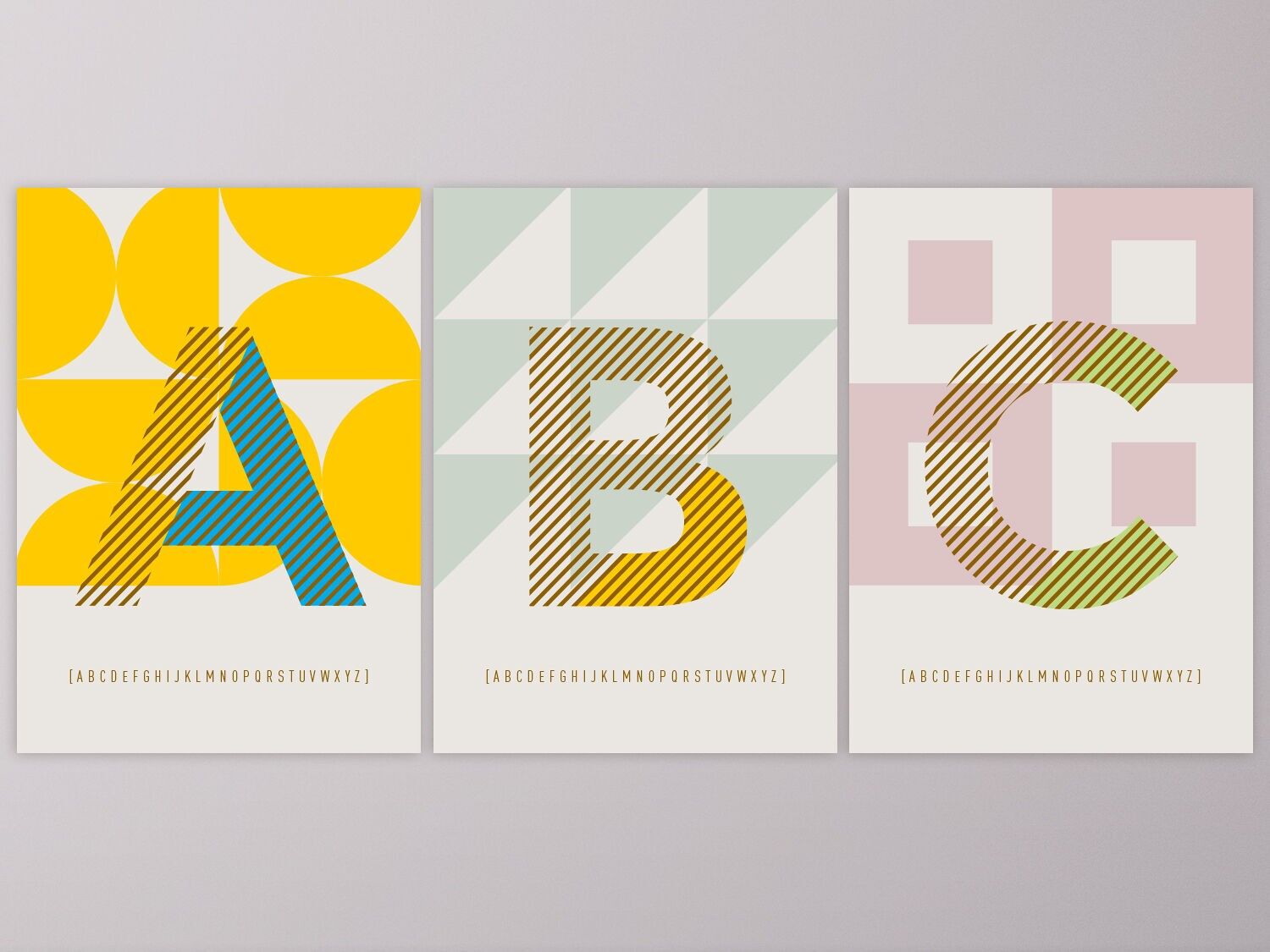 Postkartenset - Initialen ALPHABET, TYPEFACES
