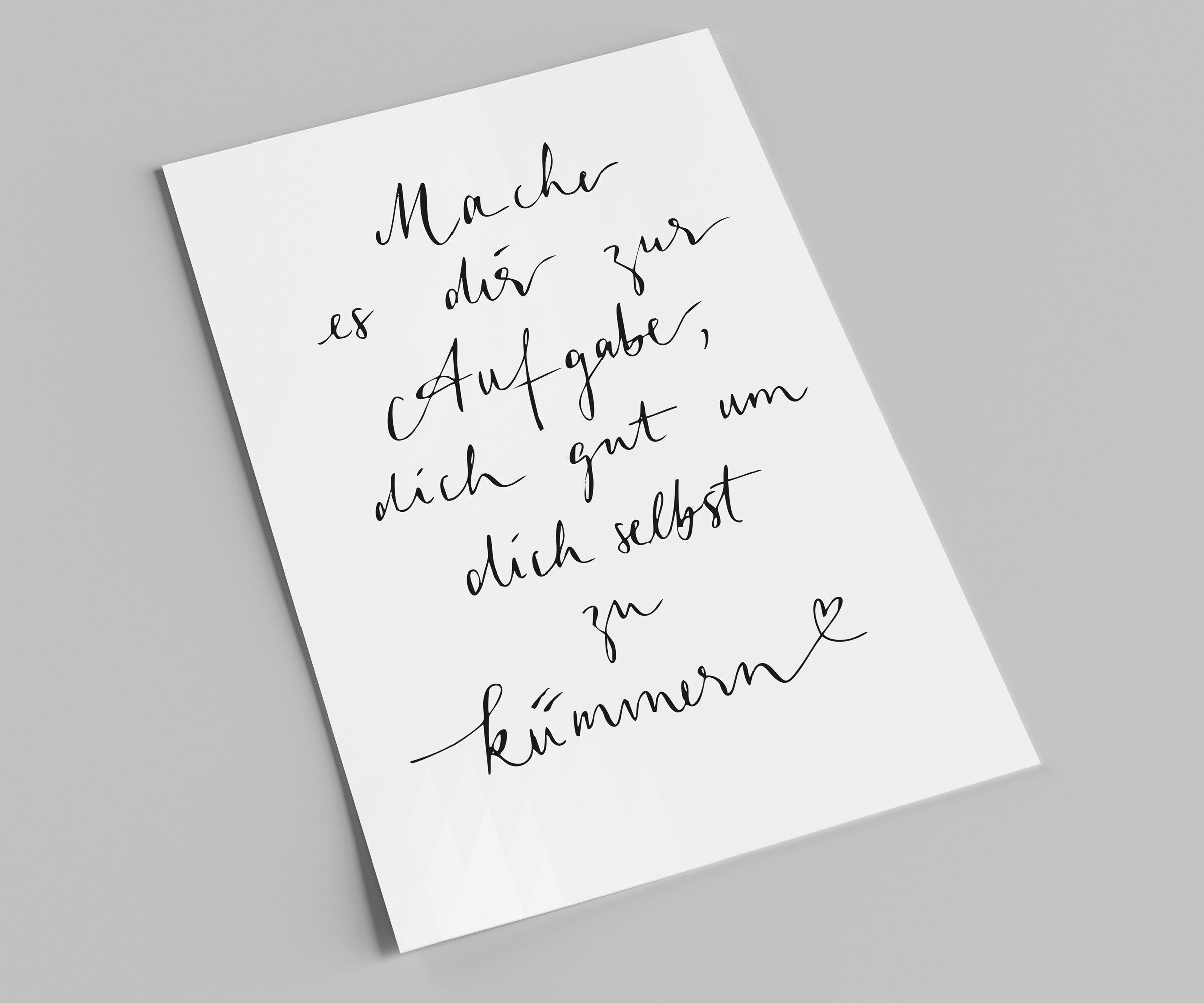 Cartolina con scritta | Prenditi cura di te stesso come missione | Cartolina con frase sulla cura di sé