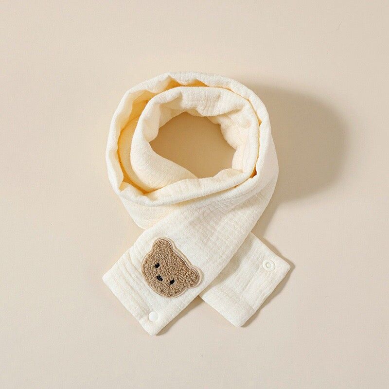 Hydrophiler Herbstschal mit Bären-Applikation - Beige