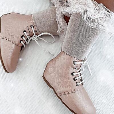 Vintage Pink' Children's Derby Boots - Hard Sole