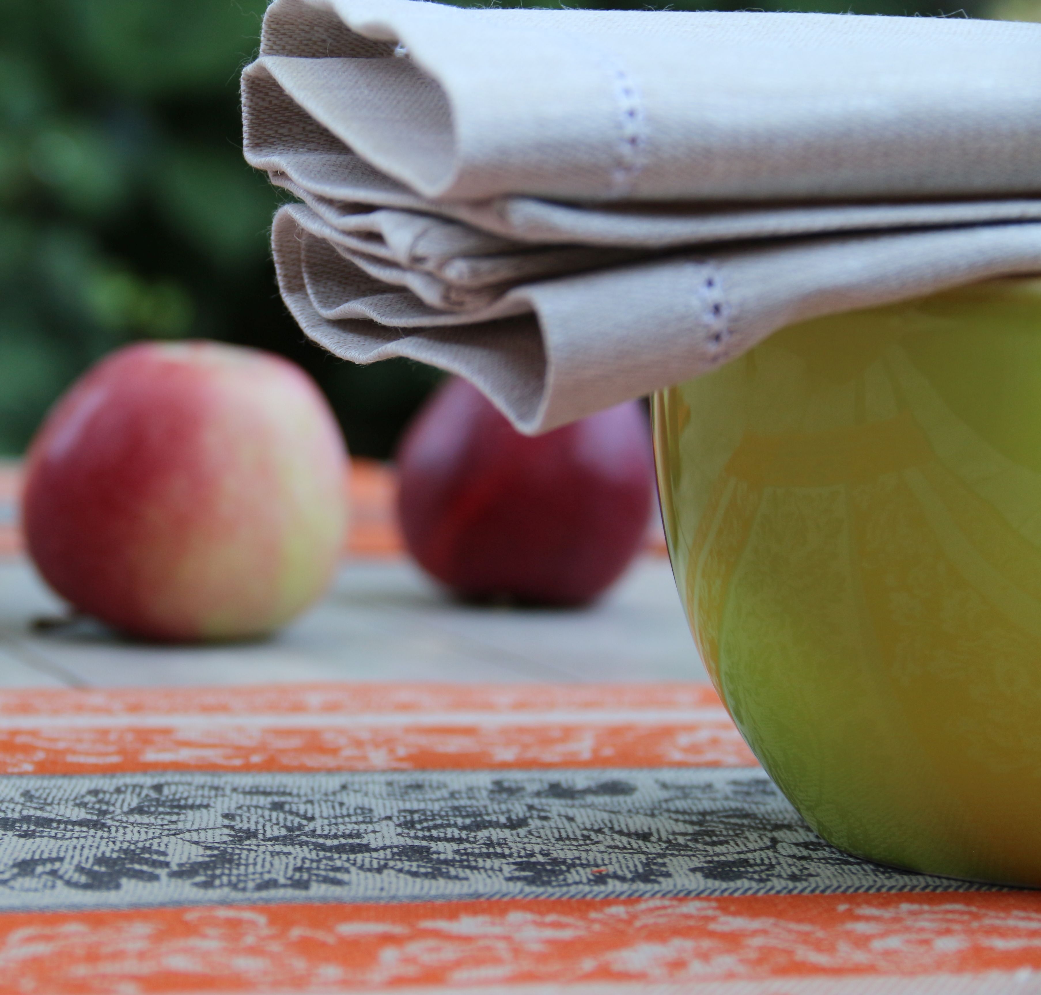 Linen placemat Harvest, orange-grey, 45x30