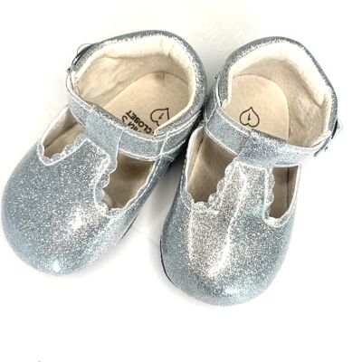 Unicorn' Glitter T-bar Shoes - Baby Soft Sole