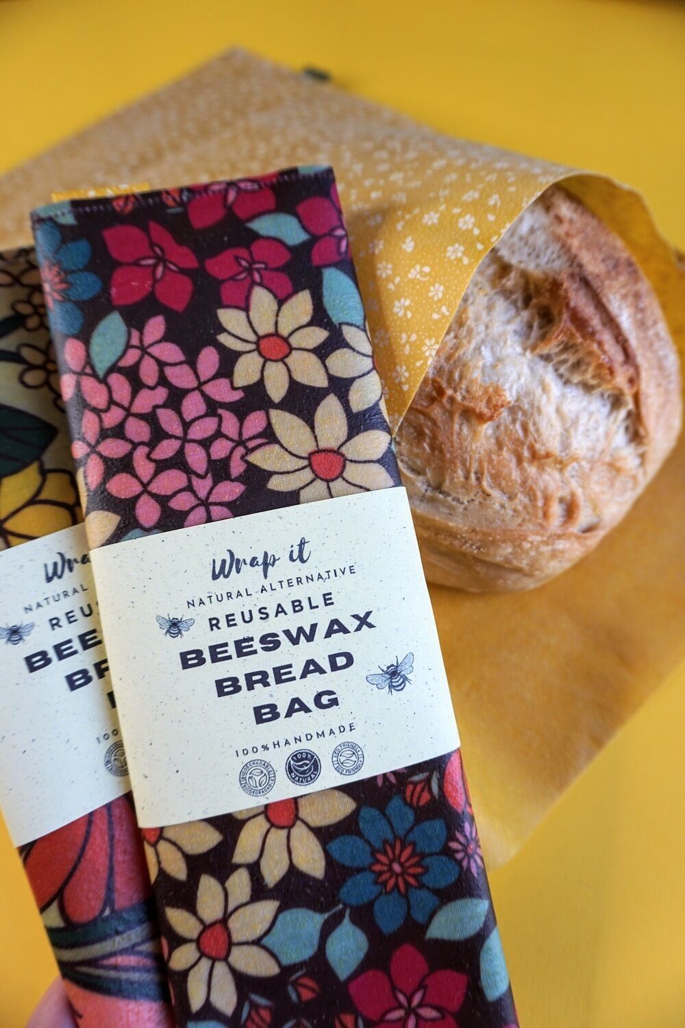 BOLSA DE PAN DE CERA DE ABEJAS REUTILIZABLE