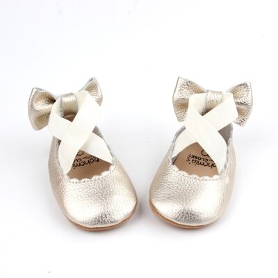 Gold Rush' Prima Ballerina - Soft sole baby shoes