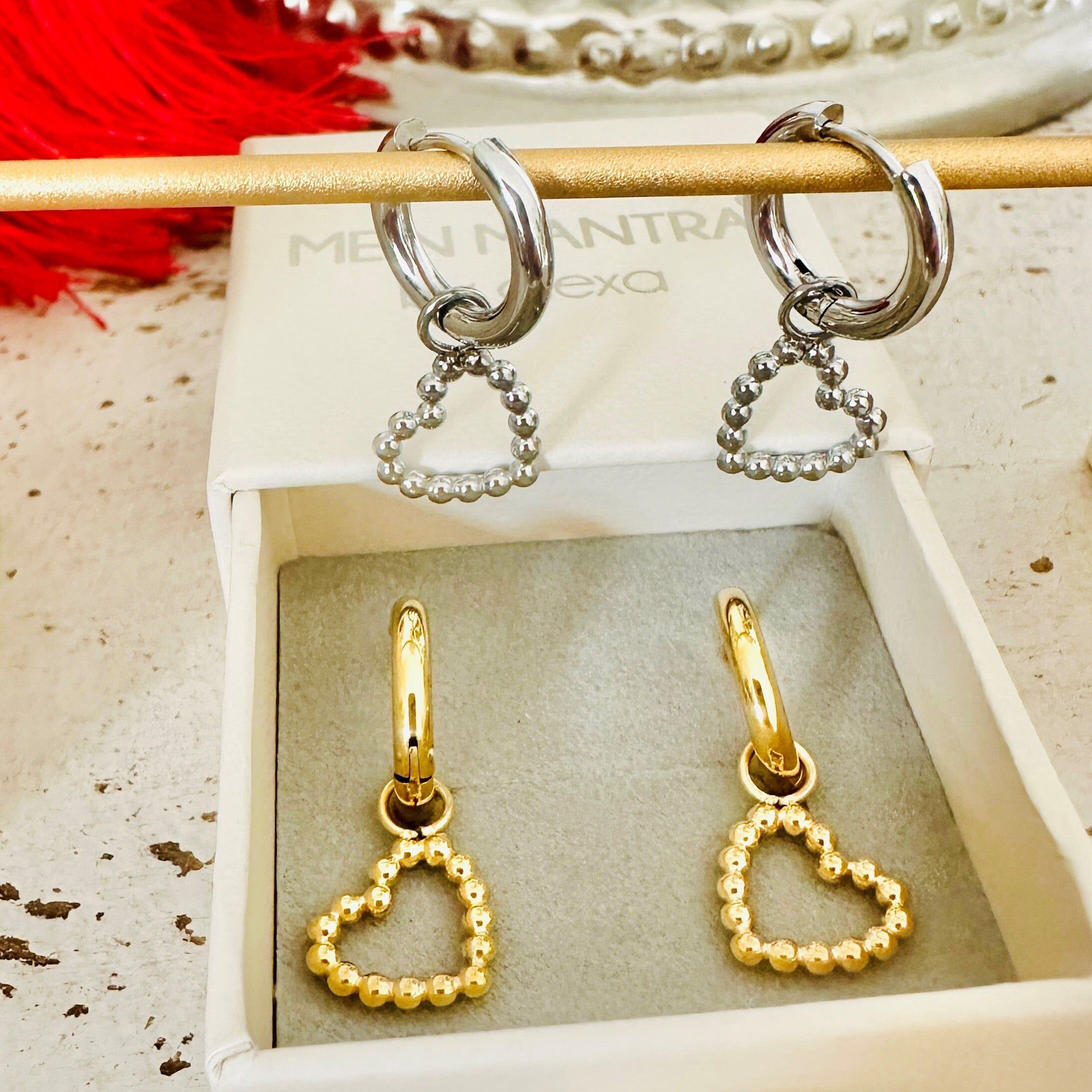 Cerchio - orecchini con cuori