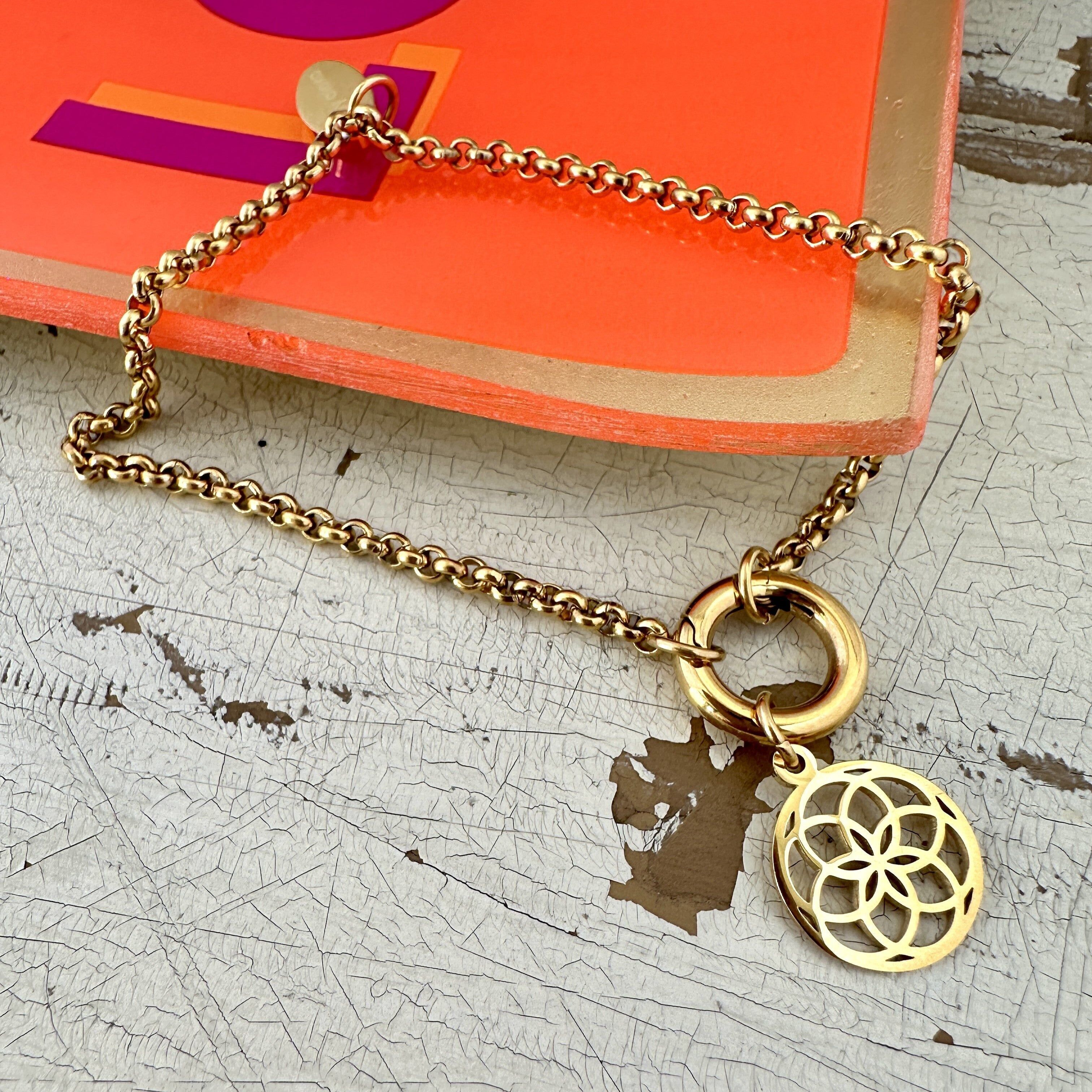 Pulsera de dijes con Semilla de Vida