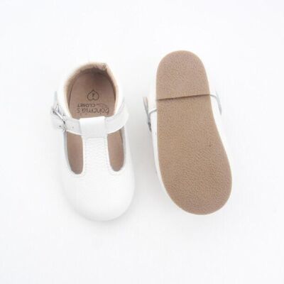 Chalk' Traditional T-bar Shoes - Toddler Hard Sole