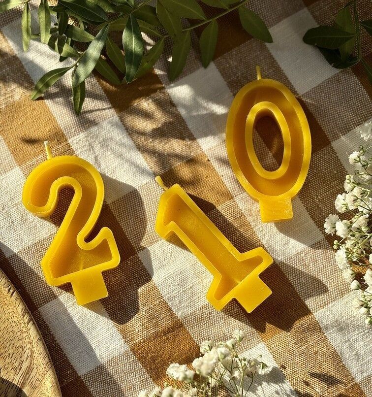 VELA DE NÚMERO 100% CERA DE ABEJAS