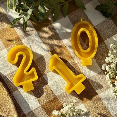 100% BEESWAX NUMBER CANDLE